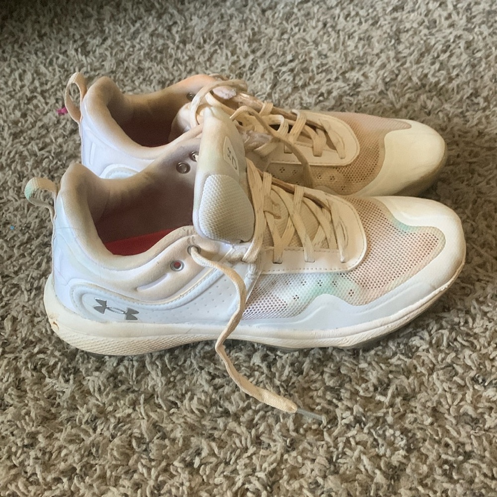 White softball spikes